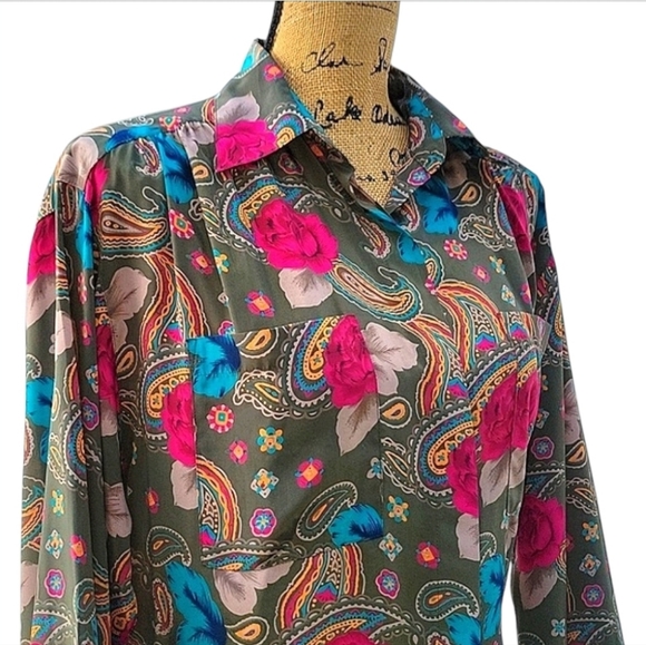 NEW Alfred Dunner Paisley & Floral Button Down Top - Picture 9 of 17